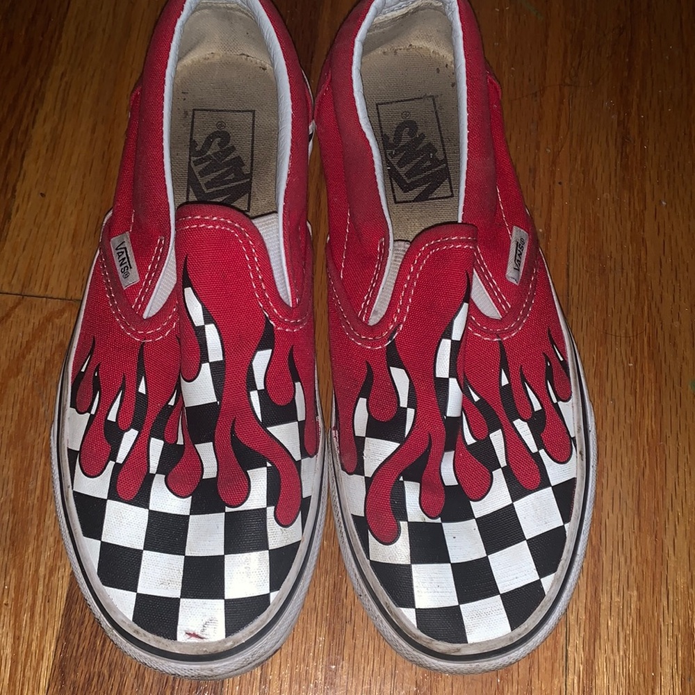 Fire Checker Slip On Vans